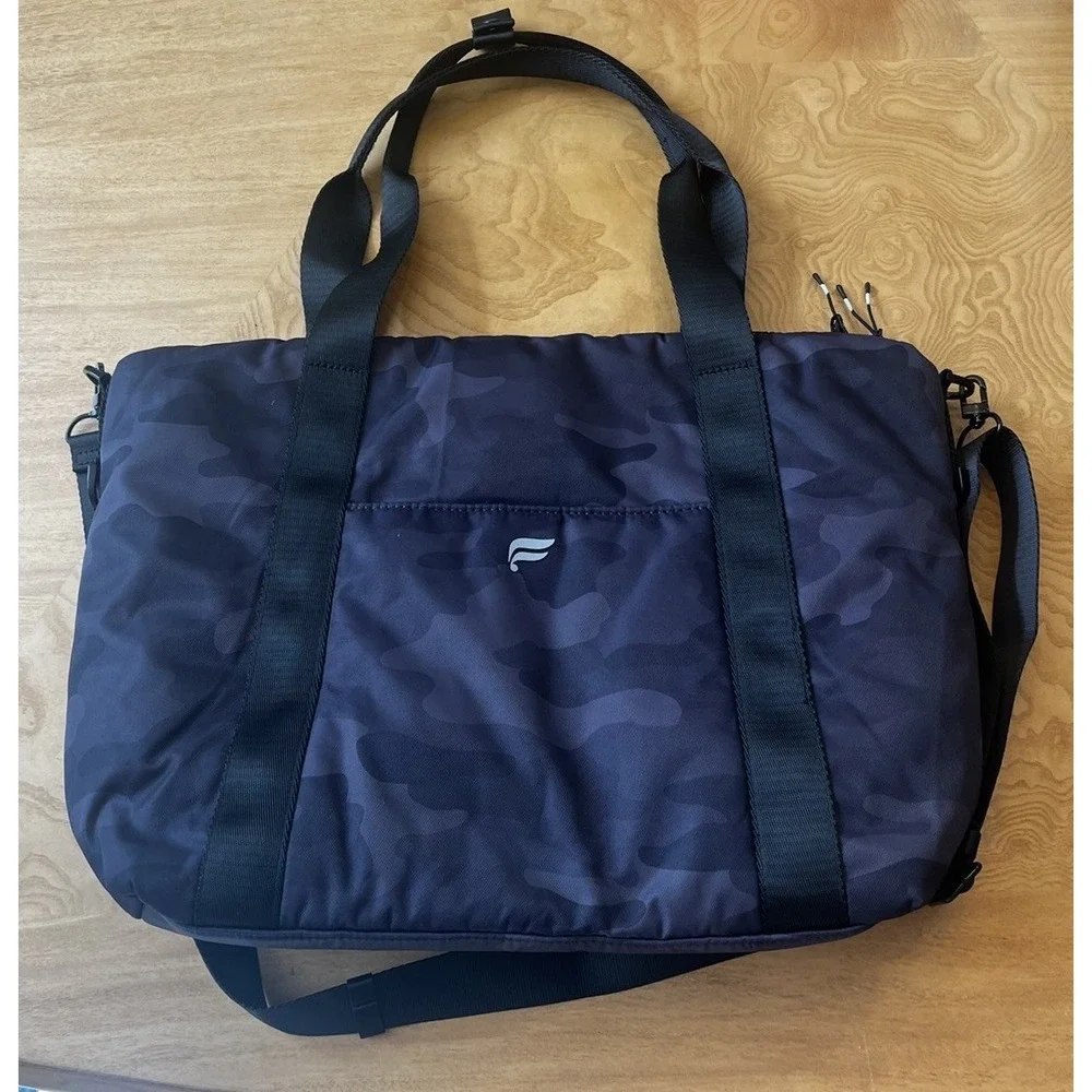 Camo Gym Duffel Bag Black Gray Weekender Travel Carry On Shoulder Tote